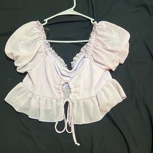 Off the shoulder lavender top